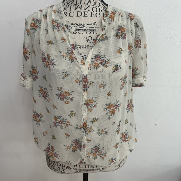 Forever 21 Tops - Y2k Forever 21 Era Open Sheer Floral Boho Blouse Summer Ready Garden Party Sz M